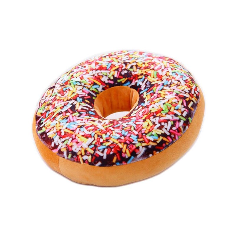 Bettli Chocolate Donut Shaped Photoreal Print Throw Pillow Cushion Plush Toy - Image 4